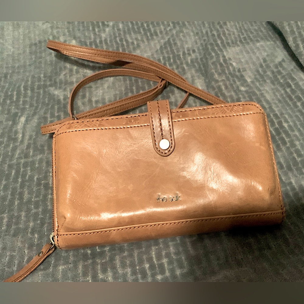 The Sak smartphone crossbody bag/ wristlet/wallet/clutch purse. COLOR: Tobacco - Picture 1 of 4